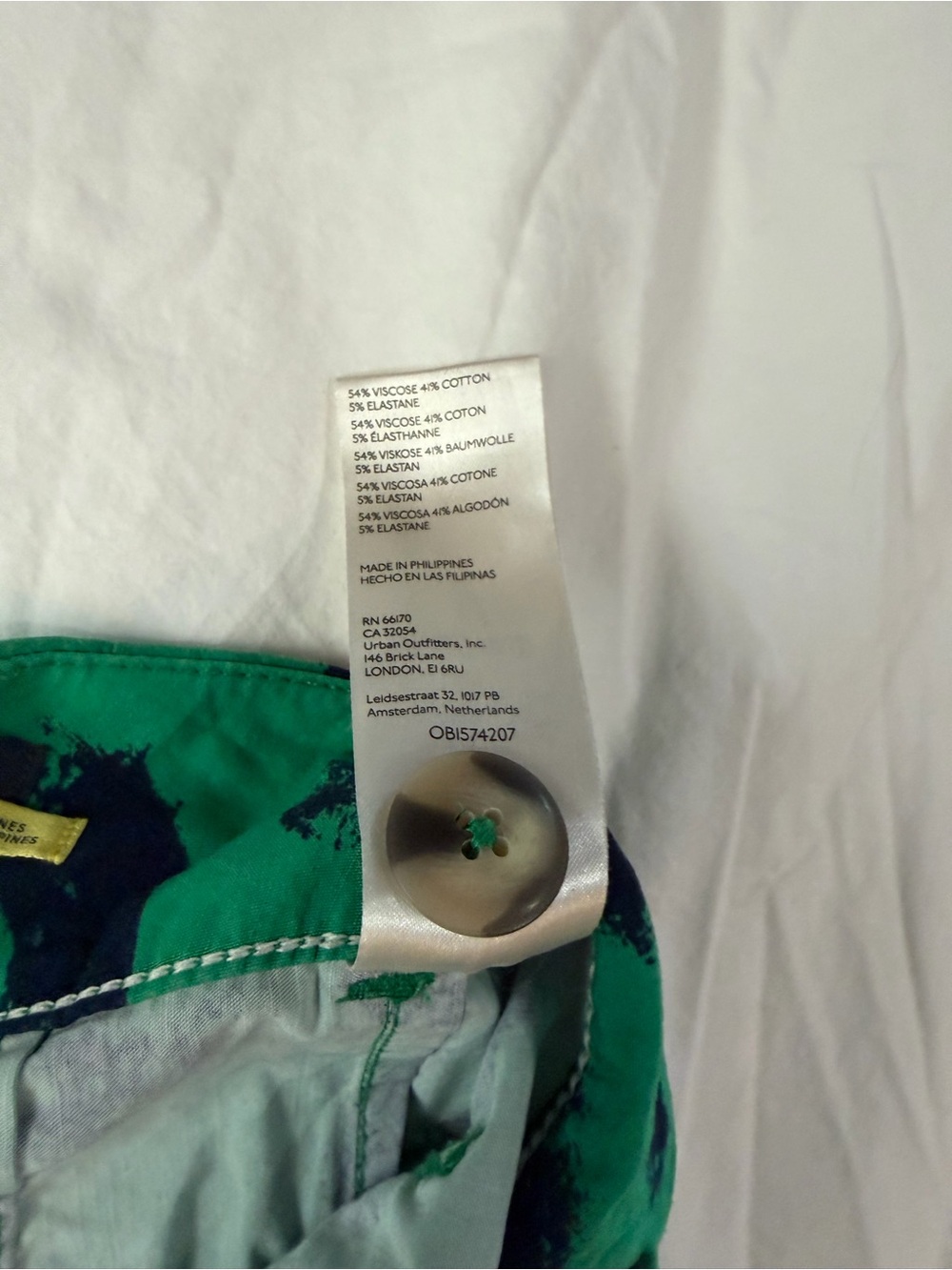 MAEVE The Colette Wide-Leg Crop Pants Green Blue Brush Stroke Print 31 - Picture 8 of 12